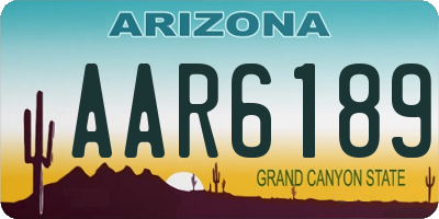 AZ license plate AAR6189