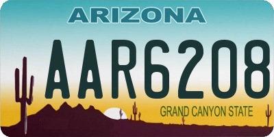 AZ license plate AAR6208