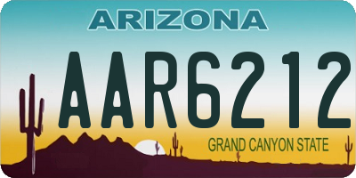 AZ license plate AAR6212