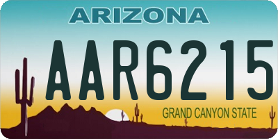 AZ license plate AAR6215