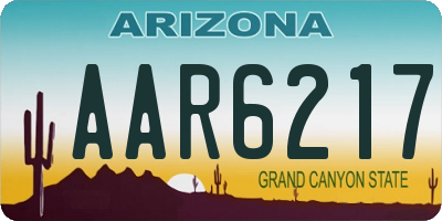 AZ license plate AAR6217