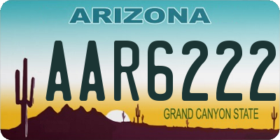 AZ license plate AAR6222
