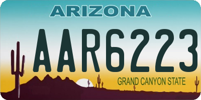 AZ license plate AAR6223