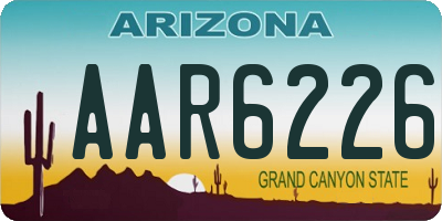 AZ license plate AAR6226