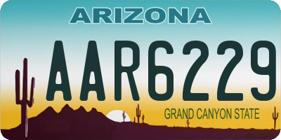 AZ license plate AAR6229