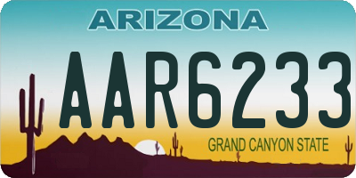 AZ license plate AAR6233