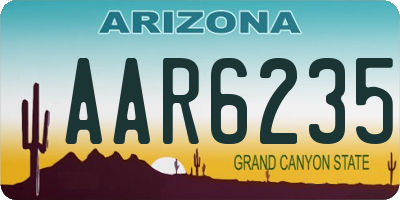 AZ license plate AAR6235
