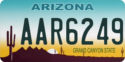 AZ license plate AAR6249