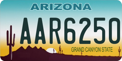 AZ license plate AAR6250