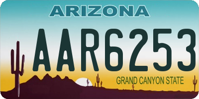AZ license plate AAR6253