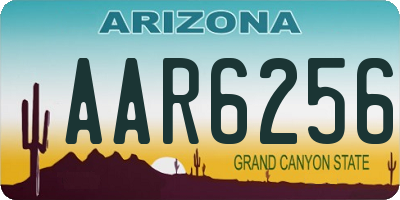 AZ license plate AAR6256