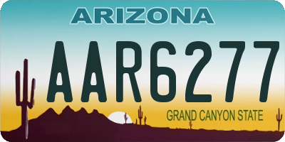 AZ license plate AAR6277