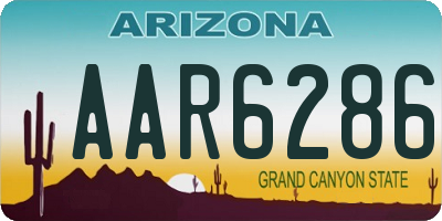 AZ license plate AAR6286