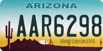 AZ license plate AAR6298
