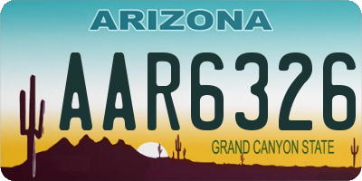 AZ license plate AAR6326