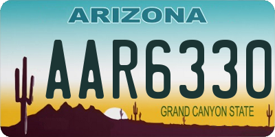 AZ license plate AAR6330