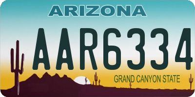 AZ license plate AAR6334