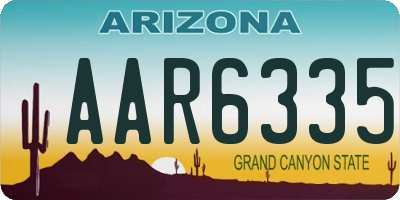 AZ license plate AAR6335