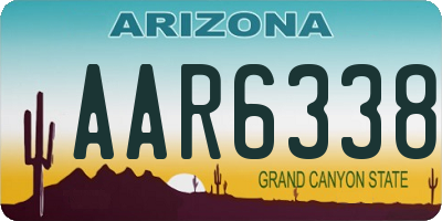 AZ license plate AAR6338
