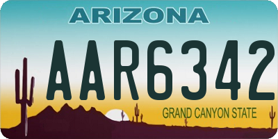 AZ license plate AAR6342
