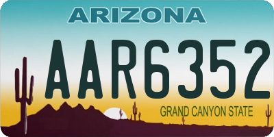 AZ license plate AAR6352
