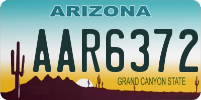 AZ license plate AAR6372