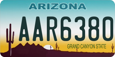 AZ license plate AAR6380