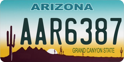 AZ license plate AAR6387
