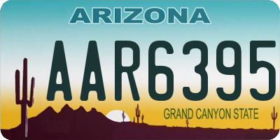AZ license plate AAR6395