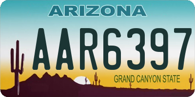 AZ license plate AAR6397