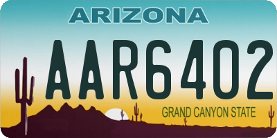 AZ license plate AAR6402
