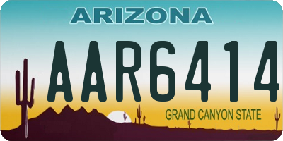 AZ license plate AAR6414