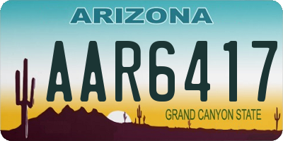 AZ license plate AAR6417