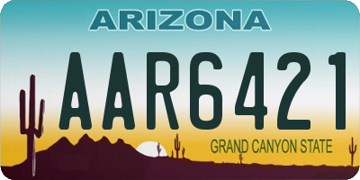 AZ license plate AAR6421