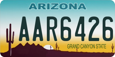 AZ license plate AAR6426