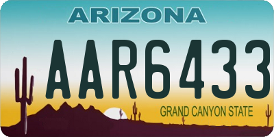 AZ license plate AAR6433
