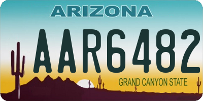 AZ license plate AAR6482