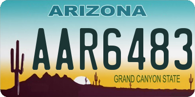 AZ license plate AAR6483