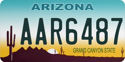 AZ license plate AAR6487