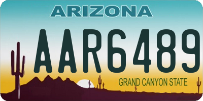 AZ license plate AAR6489