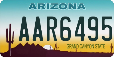 AZ license plate AAR6495