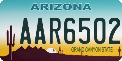 AZ license plate AAR6502