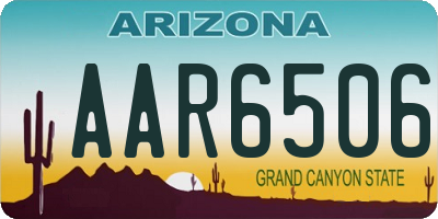 AZ license plate AAR6506