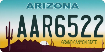 AZ license plate AAR6522