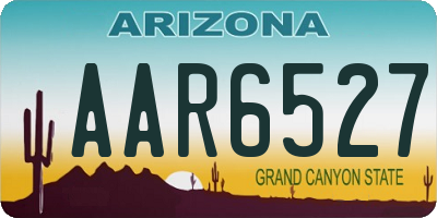 AZ license plate AAR6527