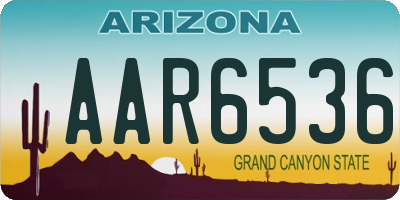 AZ license plate AAR6536