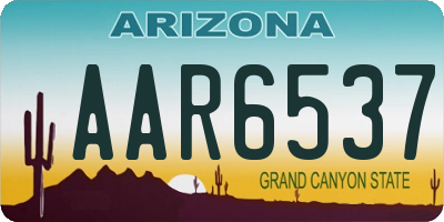 AZ license plate AAR6537