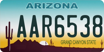 AZ license plate AAR6538