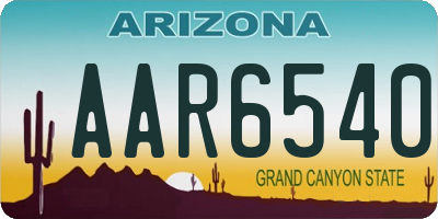 AZ license plate AAR6540