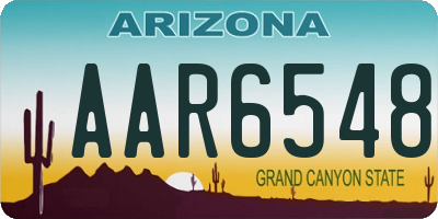 AZ license plate AAR6548